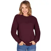 Trigema Sweatshirt "Sweatshirt", Damen, Gr. L, rot (sangria), Sweatware, 70% Baumwolle, 30% Polyester, Basic, lang, Rundhals, Sweatshirts Sweatshirt