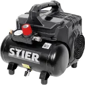 Stier Flüsterkompressor 59 dB(A) | 105 l/min | 8 bar | 6 l | ölfrei