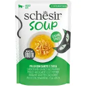 Schesir Cat Soup Huhn mit Karotten und Kürbis Nassfutter Katze (Beutel)