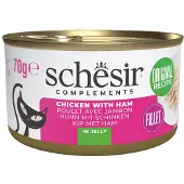 Schesir Complements Huhn mit Schinken (Gelee) Nassfutter Katze (Dosen)