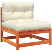 vidaXL Gartensofa ohne Armlehnen mit Kissen Wachsbraun Kiefernholz