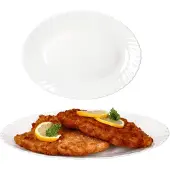 MamboCat 2x Servierplatte Arkona oval LxB 30x23cm Opalglas weiß Buffet-Teller Vorspeisen