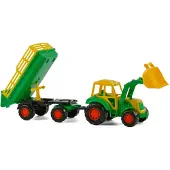 Cavallino Toys Traktor Spielzeug Cavallino mit Frontlader und Anhänger grün Kunststoff