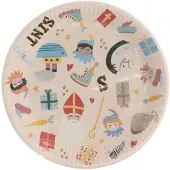 Folat Einwegteller - Sint en Pieten - 18 cm - 8 Stück