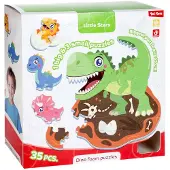 Toi-Toys Schaumstoff Bodenpuzzle Dino - Spielmatte mit 36 Teilen
