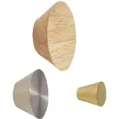 Hubsch 3er-Set: Haken "Cone" in Hellbraun/ Silber - onesize