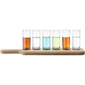 LSA International Shotglas L.S.A. Paddle Vodka Set mit Servierplatte (6-Stück)