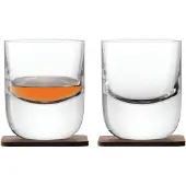 LSA International Whiskyglas L.S.A. Whisky Tumbler Glas mit Untersetzer 270 ml (2-Stück)
