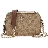 GUESS HWBG9672140 NOELLE II CROSSBODY CAMERA Woman Umhängetasche latte logo brown
