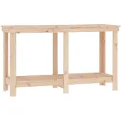 The Living Store Werkbank 140x50x80 cm Massivholz Kiefer