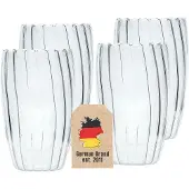 Intirilife Thermo Tee Kaffee Glas 350 ml Striped Style