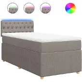 vidaXL Boxspringbett mit Matratze Taupe 80x200 cm Stoff