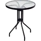 VCM 3-tlg. Bistroset | Balkonset | Gartentisch: 60 cm, Höhe: 72 cm | Sitzgarnitur mit Glastisch | Bistrostuhl Poly-Rattan