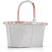Reisenthel Einkaufskorb "carrybag XS", weiß (frame twist sky rose), B:33,5cm H:21cm T:19,5cm, Polyester, Einkaufskörbe, Einkaufskorb, Standfüße, Griff umklappbar, flach zusammenlegbar, stabiler Griff