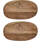 House Doctor HDWood Tablett Akazienholz 33 x 19 cm 2er-Set - , Holz, Holz