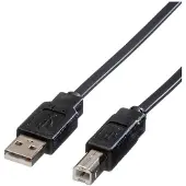Roline USB 2.0 Notebook-Flachkabel, Typ A-B, schwarz, 0,8 m
