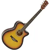 Gear4Music Single-Cutaway-Elektroakustikgitarre von Sunburst