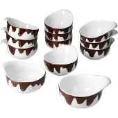 MamboCat 12er Set Fondueschälchen 150 ml Blob Porzellan