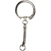 Creativ Company Nøglering med kæde, ø 23 mm, metal, pakke a 25 stk.
