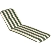 Jardin Prive CANCALE Liegestuhlauflage 184 x 59 x 5,5 cm, reversible grün-weiße Streifen, Baumwollbezug 140 g/m², Schaum- & Faserfüllung