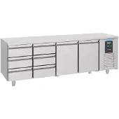CombiSteel Kühltisch 700 mit 2 Türen und 6 Schubladen
