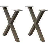 vidaXL Couchtischbeine X-Form 2 Stk. Naturstahl 60x(42-43) cm Stahl