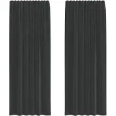 vidaXL Voile Vorhänge mit Stangentaschen 2 Stk. Schwarz