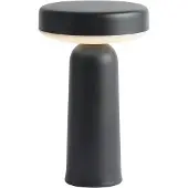 Muuto Ease Portable Tischleuchte Black - , dimmbar, Schwarz, für Wohnzimmer, Kunststoff