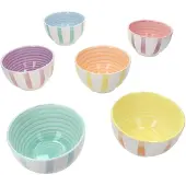 MamboCat Beach Pastello Stripes 6er Set Müsli-SchaleØ14cm 500ml Schüssel-pastell Streifen