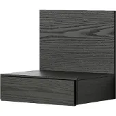 New Works Tana Wall Mounted Nightstand Black/Stained Oak - , Schwarz, Holz