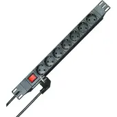 Kopp Steckdosenleiste 48,30cm (19") 7fach Schwarz Schutzkontakt 930705011