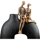 Casablanca by Gilde Tischvase "Vase Frau; Mann Movement schwarz H. 25,5 cm", schwarz, B:23cm H:25,5cm T:12cm, Kunstharz, Vasen, Tischvase