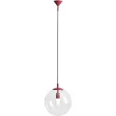 Licht-Erlebnisse Hängeleuchte Metall Glas E27 B: 30 cm H: max. 200 cm Rot Kugelschirm rund Modern