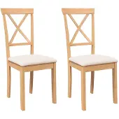 vidaXL Esszimmerstühle mit Kissen 2 Stk. Massivholz Gummibaum