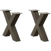 vidaXL Couchtischbeine X-Form 2 Stk. Naturstahl 60x(42-43) cm Stahl