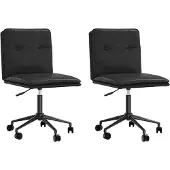 vidaXL Esszimmerstühle 2 Stk. Schwarz Kunstleder