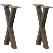 vidaXL Couchtischbeine X-Form 2 Stk. Naturstahl 28x(42-43) cm Stahl