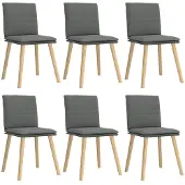 vidaXL Esszimmerstühle 6 Stk. Dunkelgrau Stoff