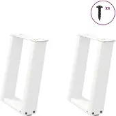 vidaXL Couchtischbeine U-Form 2 Stk. Weiß 28x(42-43) cm Stahl