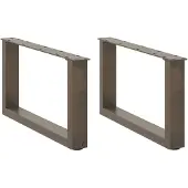 vidaXL Couchtischbeine U-Form 2 Stk. Naturstahl 70x(30-31) cm Stahl