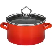 Karl Krueger Krueger ROM MEAT POT 31716RO Kochtopf inkl. Deckel, emailliert, 16 cm Durchmesser, Induktionsherd-geeignet