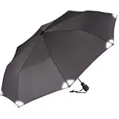 Euroschirm Regenschirm Light Trek Automatic schwarz, sturmfest, reflektierend, Auf-Zu-Automatik, Ø 98 cm, 29 cm Trekkingschirm