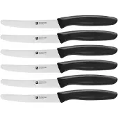 Zwilling Brotzeitmesser "Twin Grip", silber (schwarz, silberfarben), 6, Stahl, Essmesser, Brotzeitmesser, Nitrostahl