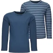 Minymo Bluse - 2er-Pack - Neu Navy m. Streifen - - 3 Jahre (98) - Blusen