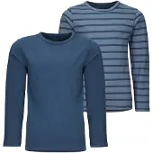 Minymo Bluse - 2er-Pack - Neu Navy m. Streifen - - 7 Jahre (122) - Blusen