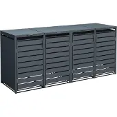 Westmann Metall Mülltonnenbox 4er Kubus 4x240 L Anthrazit 264x80x116 cm