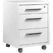 Composad Designkommode mit 3 Schubladen, Schlüssel und Rollen