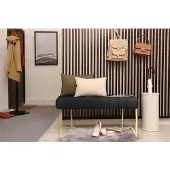 Underbar | Bank Rarity Samt Zwart Fluweel 100x47x48 cm | NADUVI