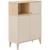 PAIDI Kinderwelten Highboard Mila & Ben , beige , Maße (cm): B: 94,8 H: 129,6 T: 40.1