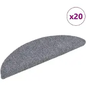 vidaXL Stufenmatten Selbstklebend 20 Stk. 56x17x3 cm Hellgrau Halbrund